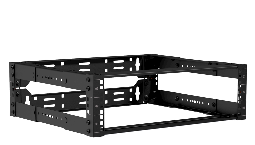 [OPR303A/B] Caymon open frame 19" Rack, for vegg