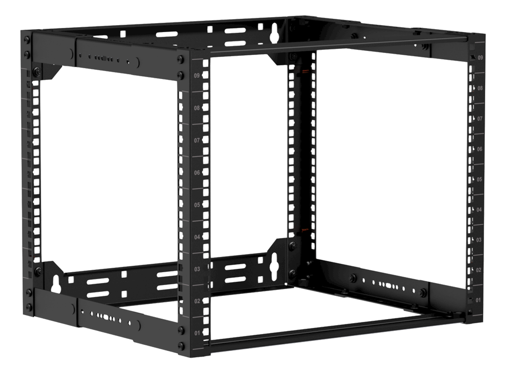 [OPR309A/B] Caymon open frame 19" Rack, for vegg