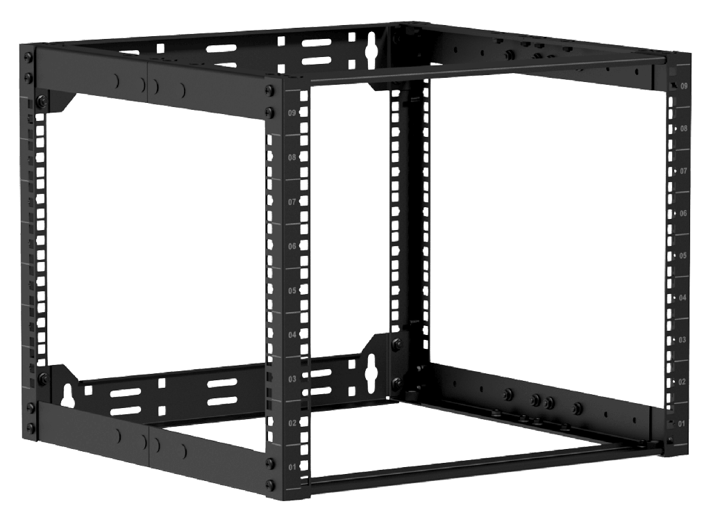 [OPR509A/B] Caymon open frame 19" Rack, for vegg