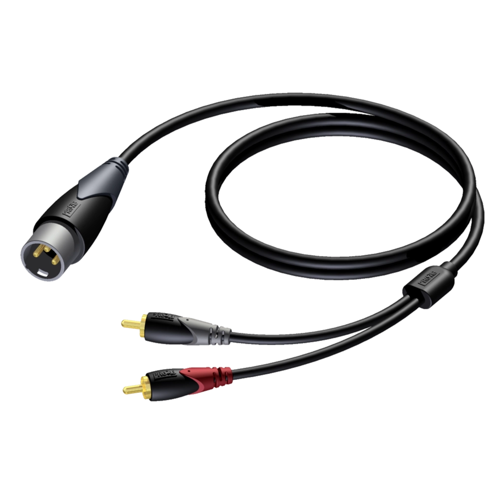 Procab CLA703 XLR - 2 x RCA han-han 10 m