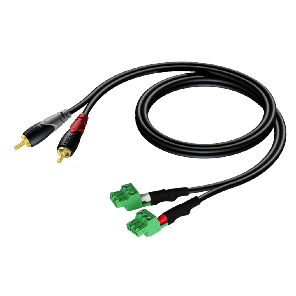 Procab CLA832 2xRCA 2xTerm Blo 3pin 0,5m