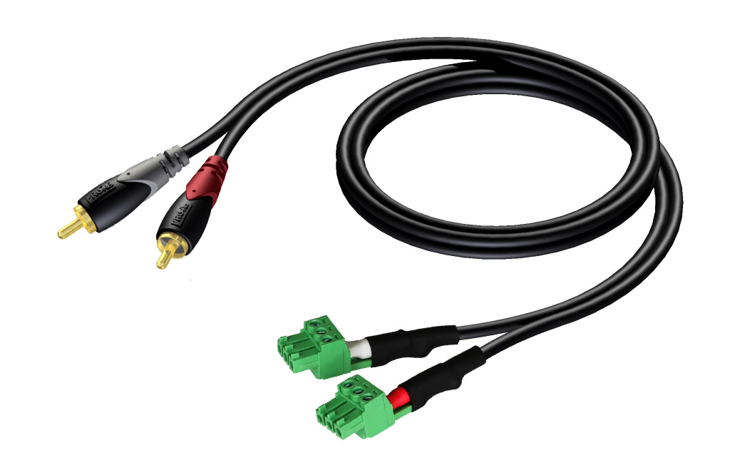[CLA832/3] Procab CLA832 2xRCA 2xTerm Blo 3pin 3m
