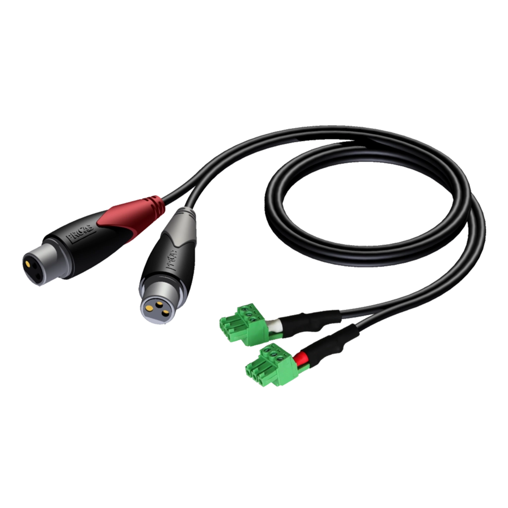Procab CLA835 2xXLR F 2xTerm Block 3 m