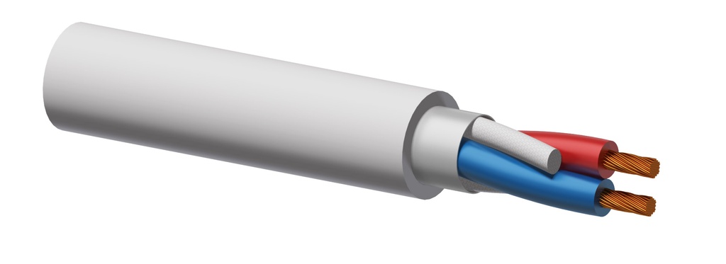 Procab LS15, 2x1.5mm² 100M, Hvit