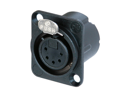 [5FD-LX-BAG] Neutrik 5 pin XLR Hun D-panel svart