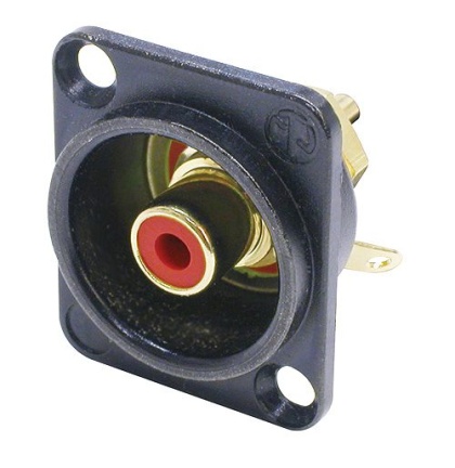 [NF2DB2] Neutrik Phono (rød) for D-panel Svart