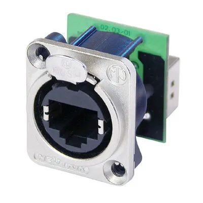 [NE8FDP] Neutrik NE8FDP  RJ45 D-panel svart.
