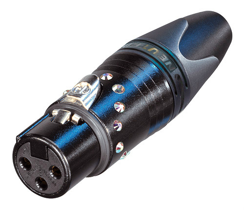 Neutrik 3 pin XLR Hun Svart Swarowski