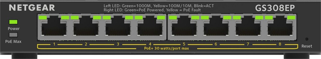[GS308EP-100PES] Netgear 8PT GE Plus Switch w/POE+