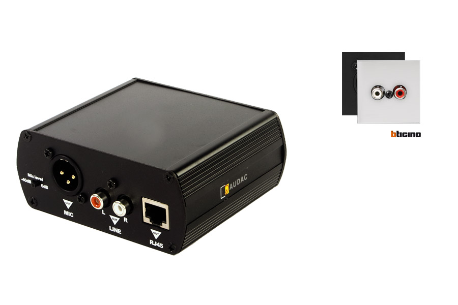 Audac WP43L, Mottager + linje inn