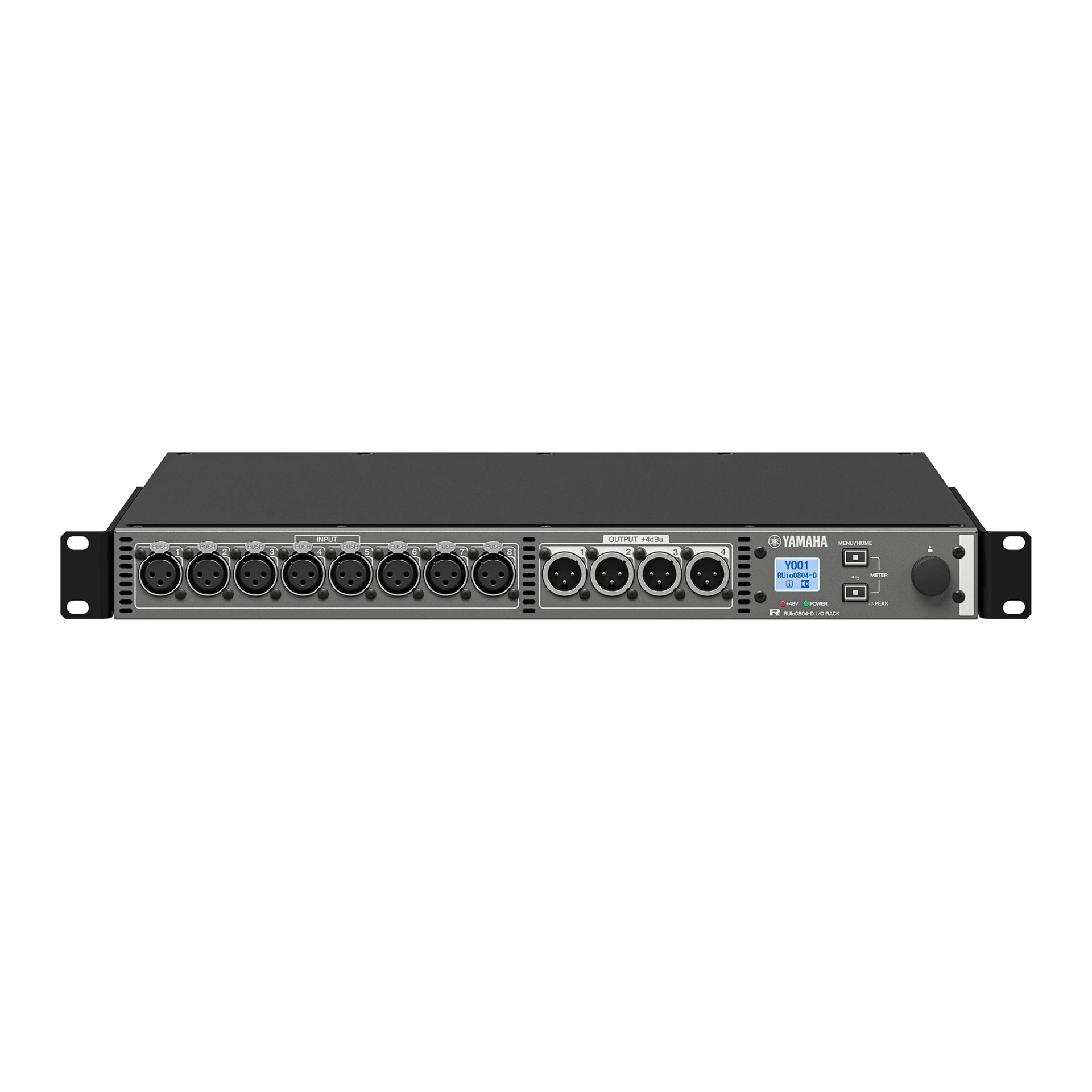Yamaha RUio0804-D 1U I/O rack, 8 inn/4 ut, Dante